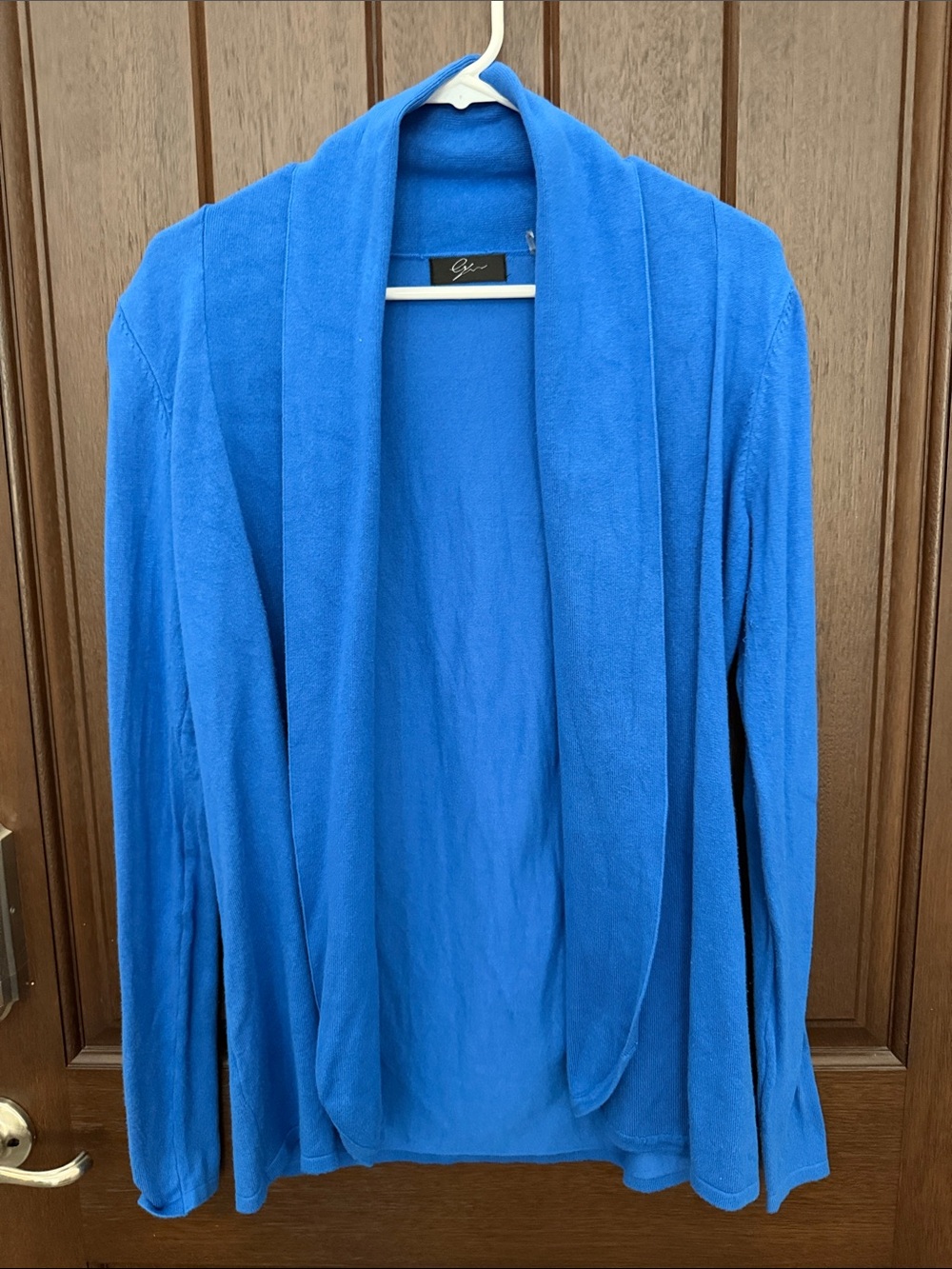Ina Bright Blue Open-Front Shawl Collar Cardigan